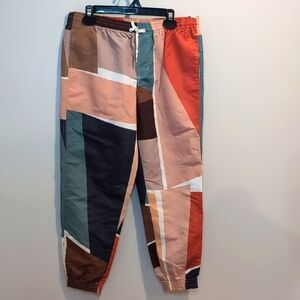 Obey Geometric Color Block Track Pants Colorful Medium